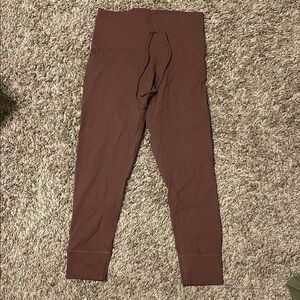 Zella High-Waist Ribbed Leggings in Deep Brown
